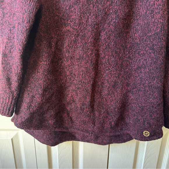 Michael Kors Women’s Size Large Alpaca Blend Turtleneck Two Tone Knit Sweater - Picture 7 of 10